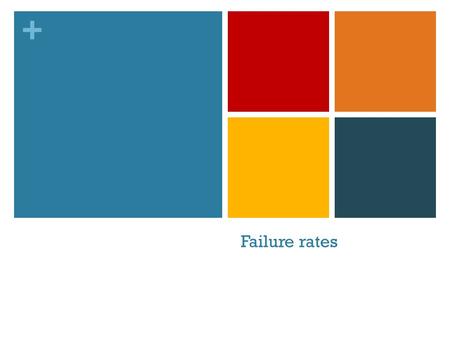 + Failure rates. + outline Failure rates as continuous distributions Weibull distribution – an example of an exponential distribution with the failure.