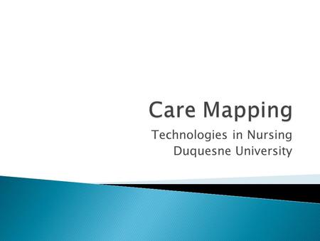 Technologies in Nursing Duquesne University.  First introduced in 1950.  In 1953 Fry proposed the formulation of nursing diagnosis.  In 1973, the first.