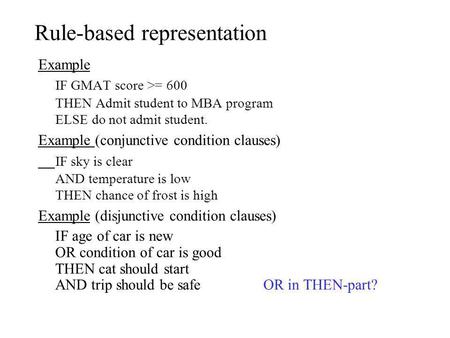 Rule-based representation