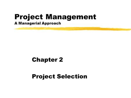 Project Management A Managerial Approach