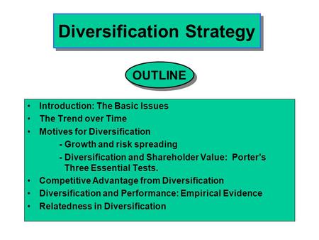 Diversification Strategy