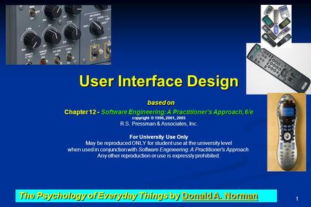 These courseware materials are to be used in conjunction with Software Engineering: A Practitioner’s Approach, 6/e and are provided with permission by.