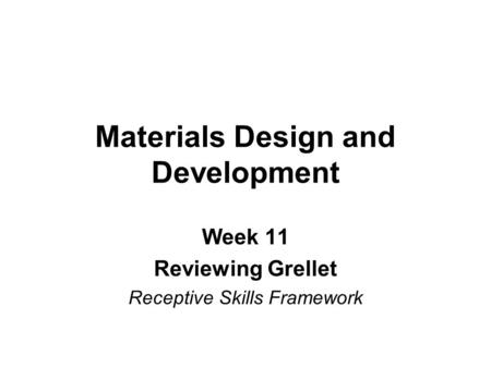 Materials Design and Development