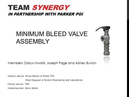 Team SYNERGY in Partnership with Parker PGI