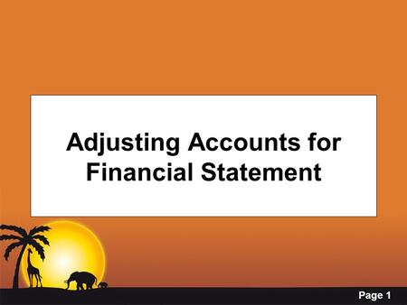 Adjusting Accounts for Financial Statement