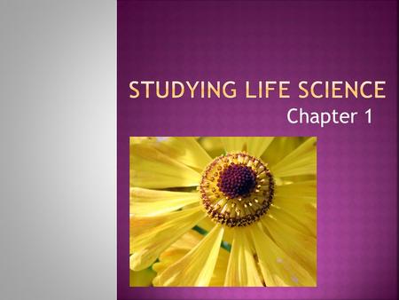 Studying Life Science Chapter 1.