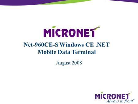 August 2008 Net-960CE-S Windows CE.NET Mobile Data Terminal.