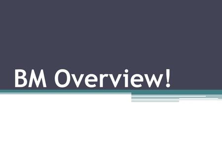 BM Overview!. In this unit students investigate how large- scale organisations operate. Students examine the environment (both internal and external)