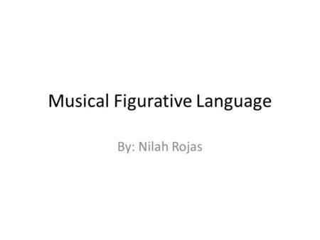 Musical Figurative Language