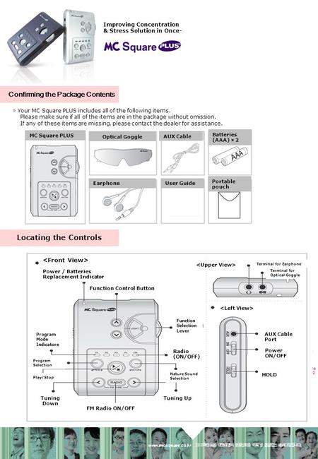 Confirming the Package Contents Improving Concentration & Stress Solution in Once- ▷ Your MC Square PLUS includes all of the following items. Please make.