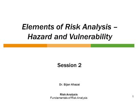 Elements of Risk Analysis – Hazard and Vulnerability