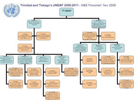 Trinidad and Tobago’s UNDAF 2008-2011 - M&E Flowchart Nov 2008 TT UNDAF Outcome 1: Effective public participation in government structures at all levels.