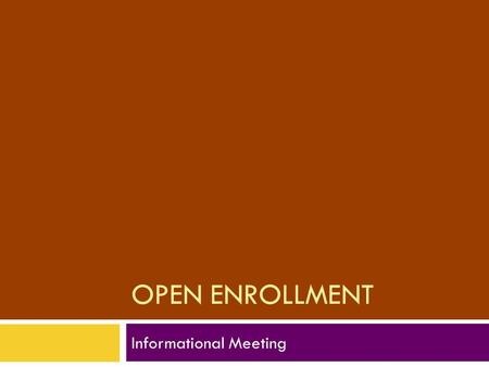 OPEN ENROLLMENT Informational Meeting. Cost Models Choice College & Career Ready External Forces: Ohio’s 3 Cs.