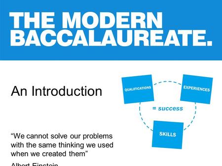 An Introduction “We cannot solve our problems with the same thinking we used when we created them” Albert Einstein.