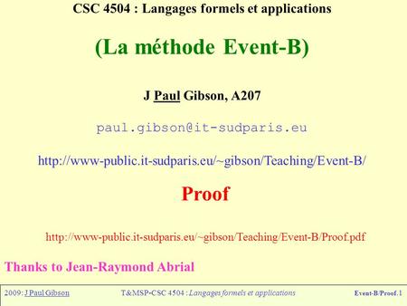 CSC 4504 : Langages formels et applications