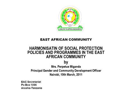 EAST AFRICAN COMMUNITY