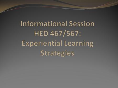 Credit Opportunity University of Wisconsin ˗ La Crosse Department of Health Education and Health Promotion Continuing Education and Extension 1 credit.