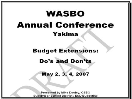 Page 1 SD F-200 Budget Extension System Update Based on the recommendations from the SDAAC and on legislative action, the F-200 budget extension system.