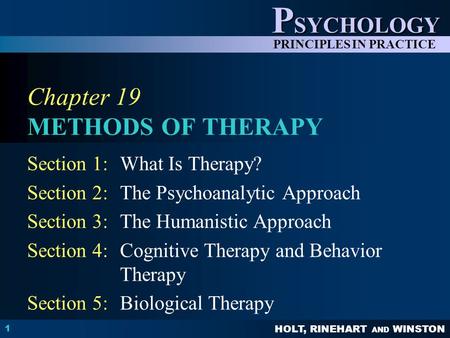 Chapter 19 METHODS OF THERAPY