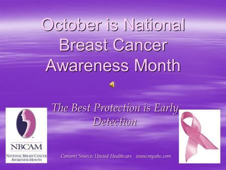 October is National Breast Cancer Awareness Month