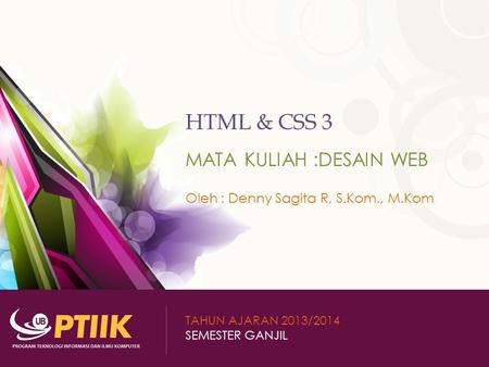 MATA KULIAH :DESAIN WEB