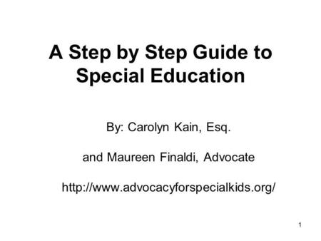 A Step by Step Guide to Special Education