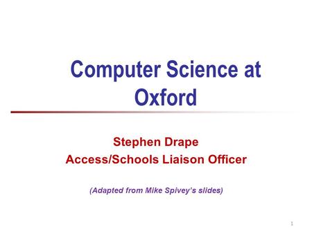 Computer Science at Oxford