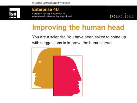 Improving the human head You are a scientist. You have been asked to come up with suggestions to improve the human head.