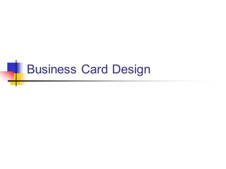 Business Card Design.