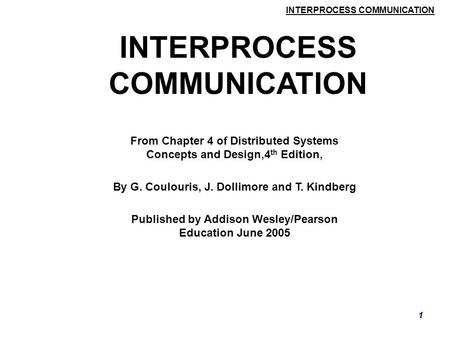 INTERPROCESS COMMUNICATION