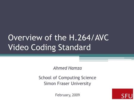 Overview of the H.264/AVC Video Coding Standard