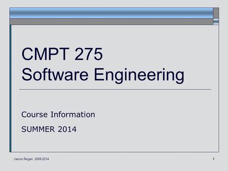 CMPT 275 Software Engineering