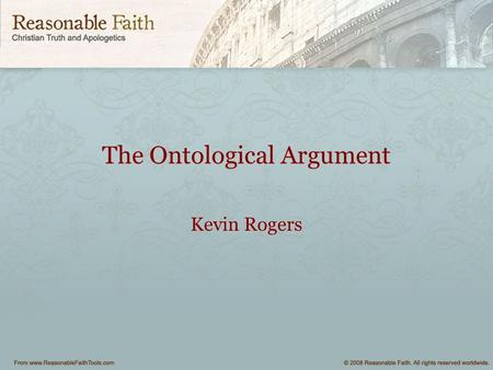 The Ontological Argument