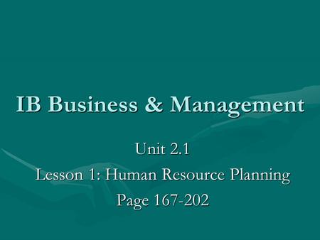 IB Business & Management