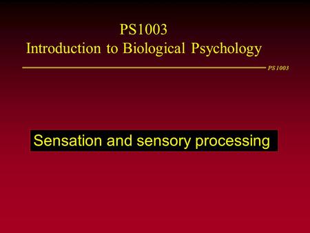 Introduction to Biological Psychology