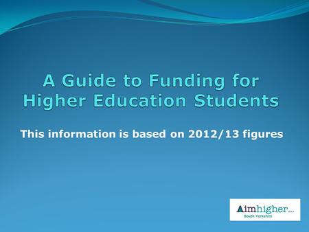 This information is based on 2012/13 figures. Financial Support Financial Support is available to meet two main costs at University: Living Costs - e.g.