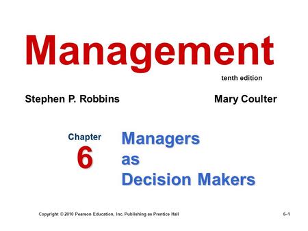 Managers as Decision Makers