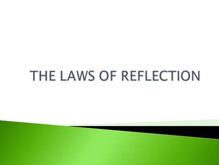 THE LAWS OF REFLECTION.