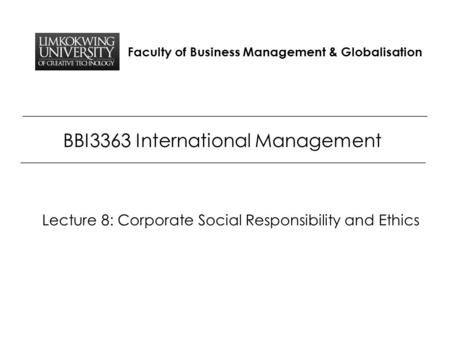 BBI3363 International Management