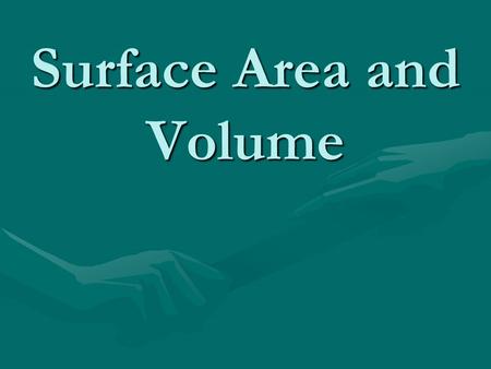 Surface Area and Volume