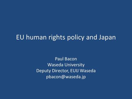 EU human rights policy and Japan