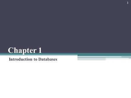 Introduction to Databases