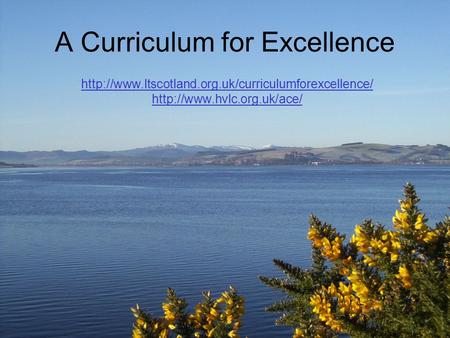 A Curriculum for Excellence