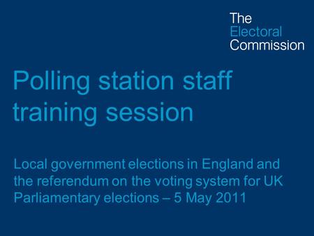 Polling station staff training session