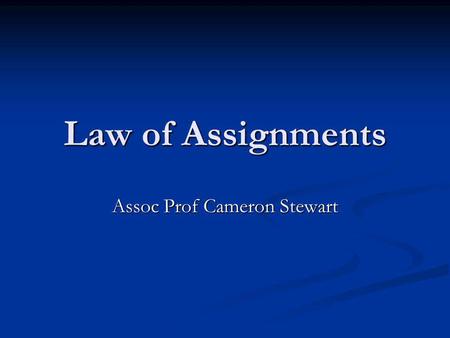 Assoc Prof Cameron Stewart