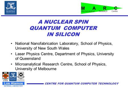 A NUCLEAR SPIN QUANTUM COMPUTER IN SILICON