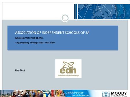 Creating and Implementing Strategic Plans That Work ASSOCIATION OF INDEPENDENT SCHOOLS OF SA W9RKING WITH THE BOARD ‘Implementing Strategic Plans That.