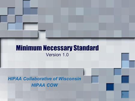 Minimum Necessary Standard Version 1.0