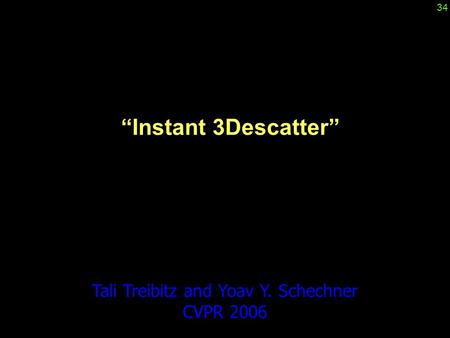 “Instant 3Descatter” Tali Treibitz and Yoav Y. Schechner CVPR 2006 34.