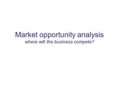 Market opportunity analysis where will the business compete?